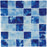 Full Sheet Sample - Aquatica Flower Pool Blend Glass Mosaic - 2" x 2" x 8 MM Glossy