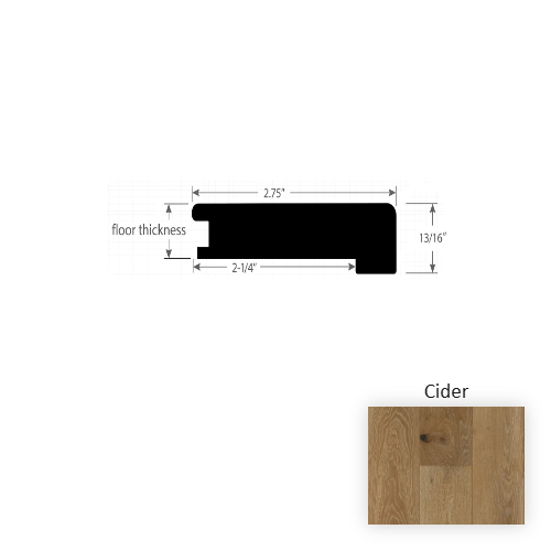 Premier Cider Hardwood Moulding / Trim - 2.75" x 90" Square Flush Stair Nose