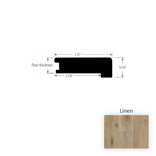 Premier Linen Hardwood Moulding / Trim - 2.75" x 90" Square Flush Stair Nose