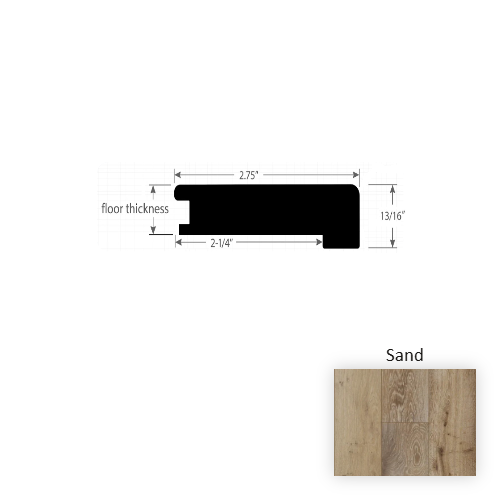 Premier Sand Hardwood Moulding / Trim - 2.75" x 90" Square Flush Stair Nose