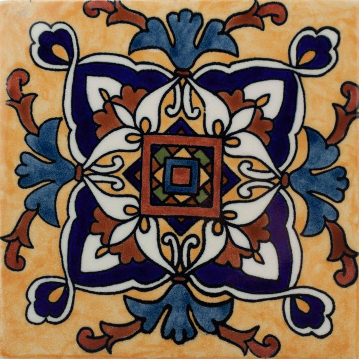Full Tile Sample - Provincial Prado Deco Porcelain Tile - 6" x 6" x 11.5 MM Glossy