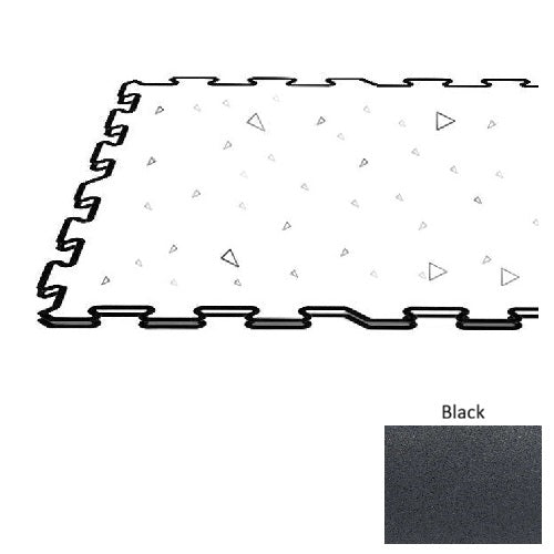 VersaTREAD Rubber Black Rubber Flooring Puzzle Tile  1