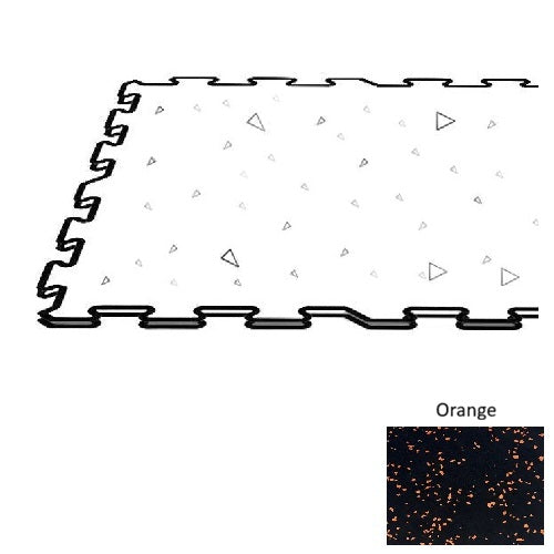 VersaTREAD Rubber Orange Rubber Flooring Puzzle Tile  1