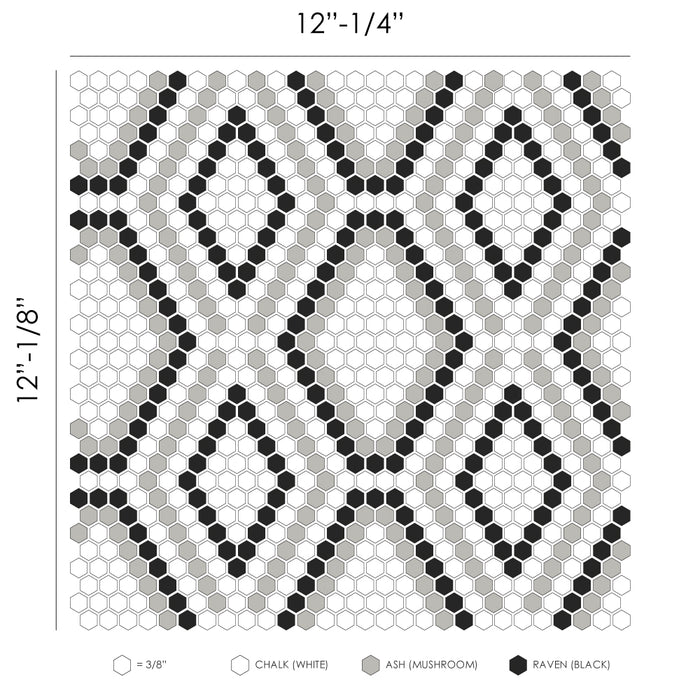 Clearance Sale! Geometro Python Draco Recycled Glass Mosaic - 12 1/8" x 12 1/4"