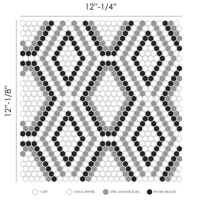 Clearance Sale! Geometro Python Hopi Recycled Glass Mosaic - 13 1/8" x 12 1/4"