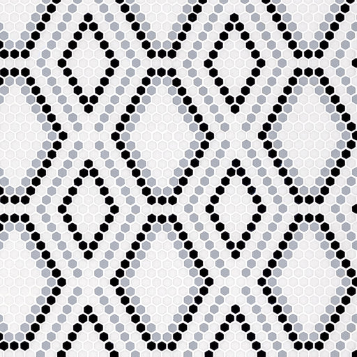 Clearance Sale! Geometro Python Hopi Recycled Glass Mosaic - 13 1/8" x 12 1/4"