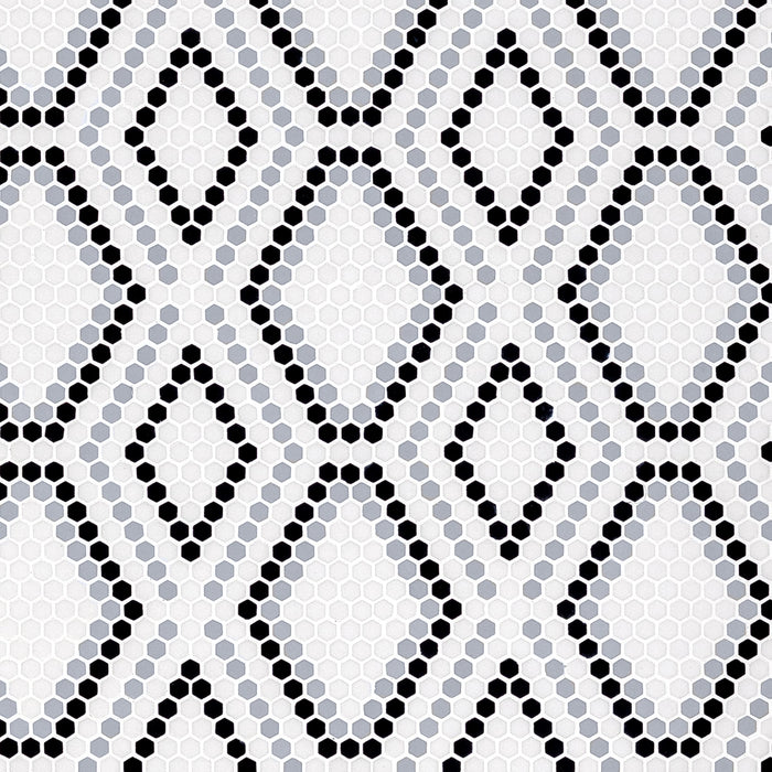 Clearance Sale! Geometro Python Hopi Recycled Glass Mosaic - 13 1/8" x 12 1/4"