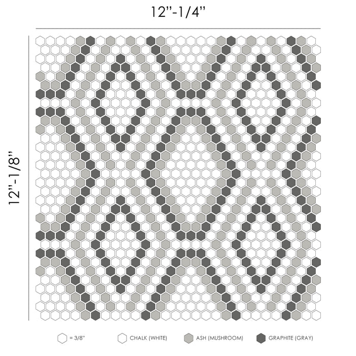 Clearance Sale! Geometro Python Hydra Recycled Glass Mosaic - 12 1/8" x 12 1/4"