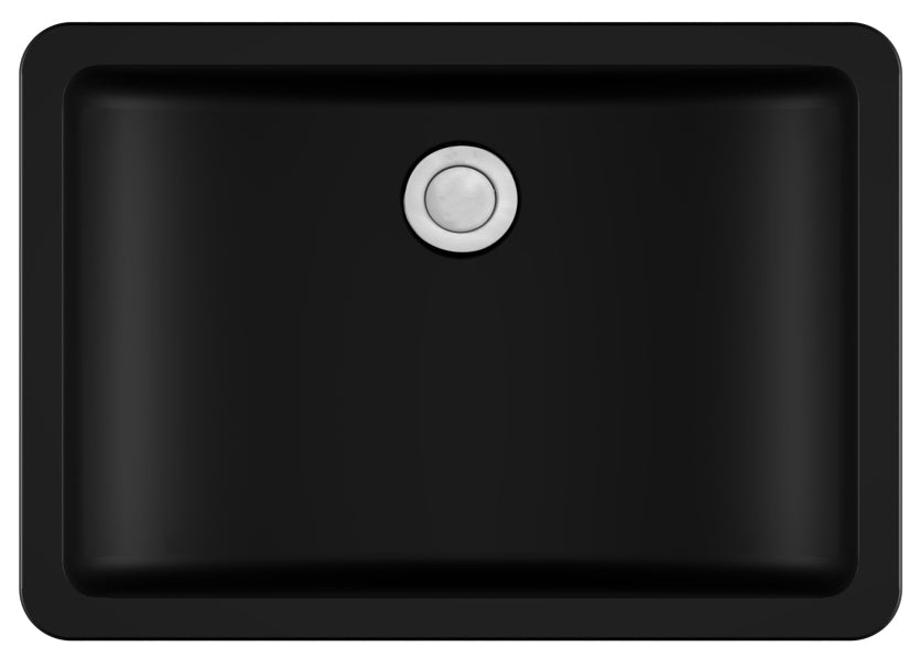 Quartz Composite Black Bathroom Sink Matte 1