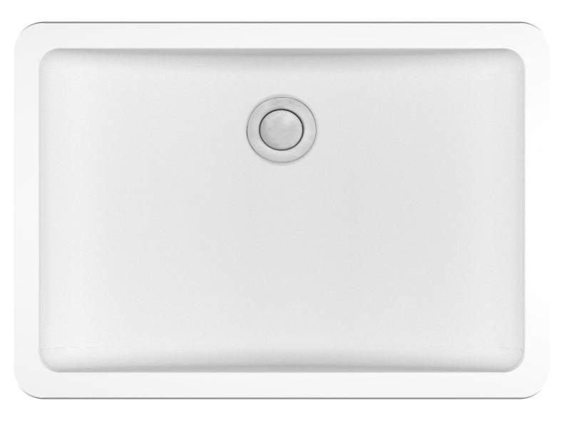 Quartz Composite White Bathroom Sink Matte 1