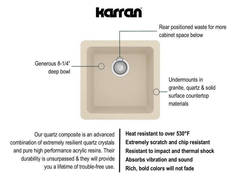 Quartz Composite Bisque Kitchen Sink Matte 4