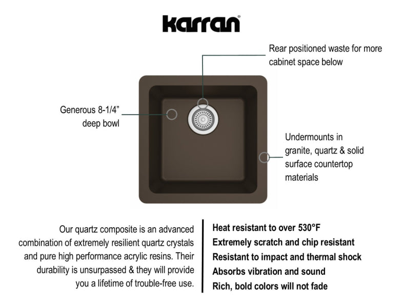Quartz Composite Brown Kitchen Sink Matte 4