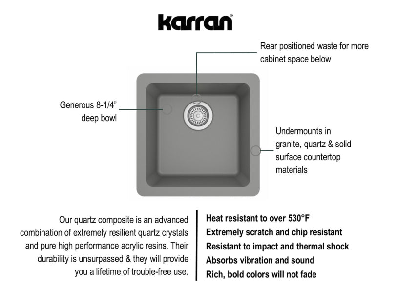 Quartz Composite Grey Kitchen Sink Matte 4