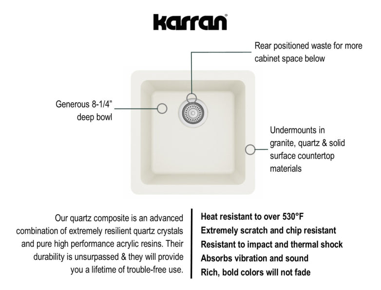 Quartz Composite White Kitchen Sink Matte 4