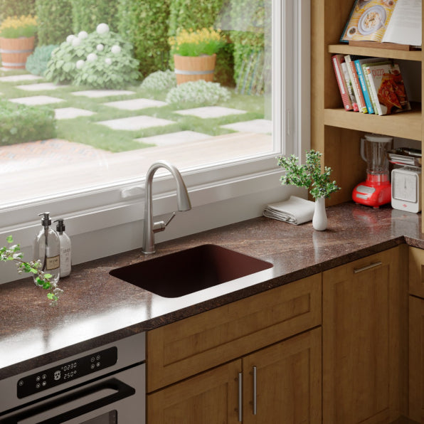 Quartz Composite Brown Kitchen Sink Matte 2