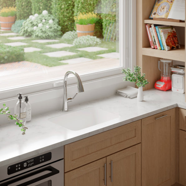 Quartz Composite White Kitchen Sink Matte 2