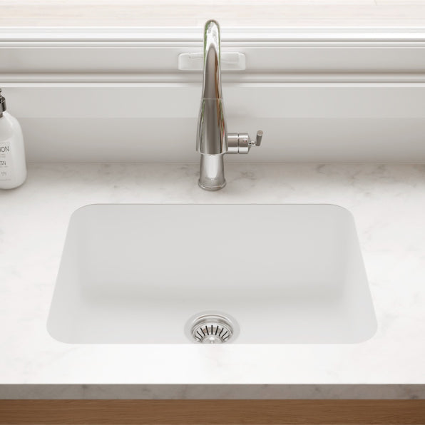 Quartz Composite White Kitchen Sink Matte 3