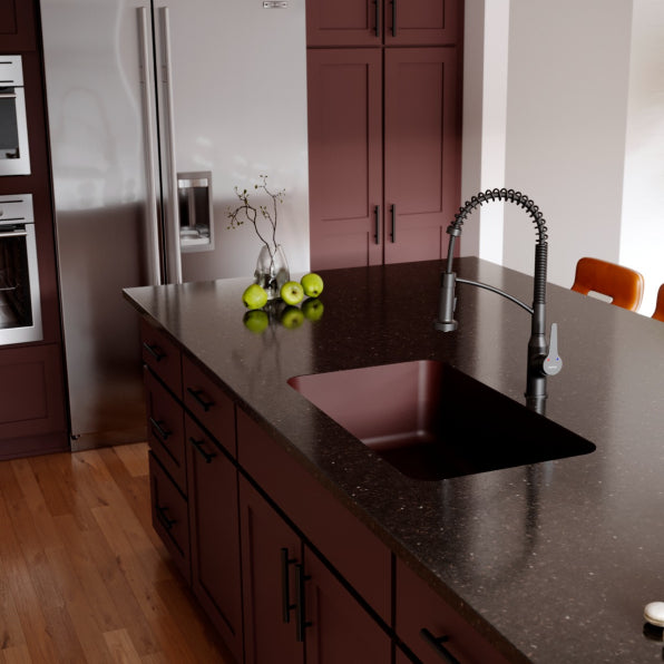 Quartz Composite Brown Kitchen Sink Matte 2