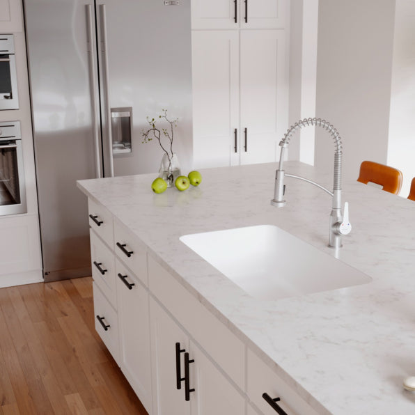 Quartz Composite White Kitchen Sink Matte 2