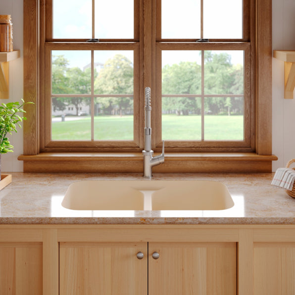 Quartz Composite Bisque Kitchen Sink Matte 2