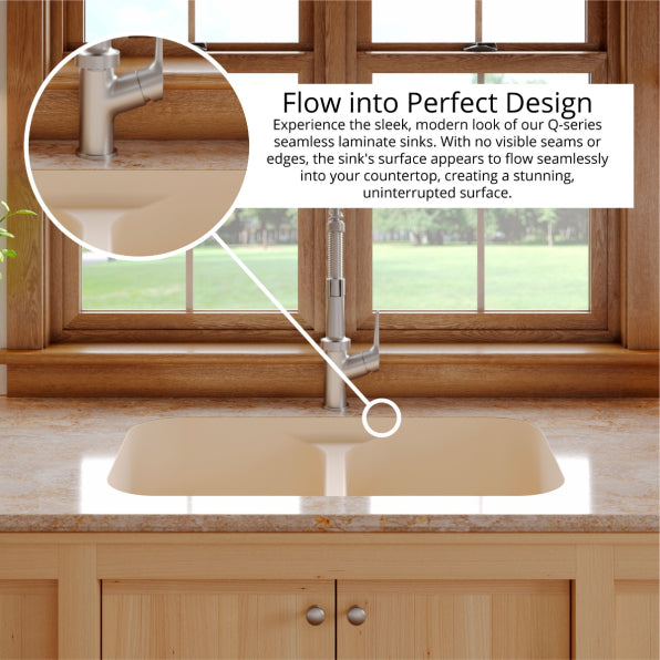 Quartz Composite Bisque Kitchen Sink Matte 4