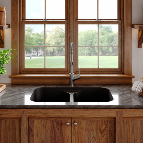 Quartz Composite Black Kitchen Sink Matte 2