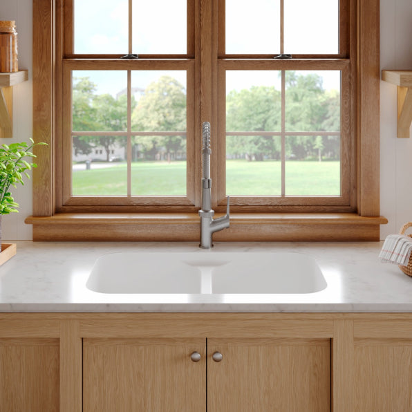 Quartz Composite White Kitchen Sink Matte 2