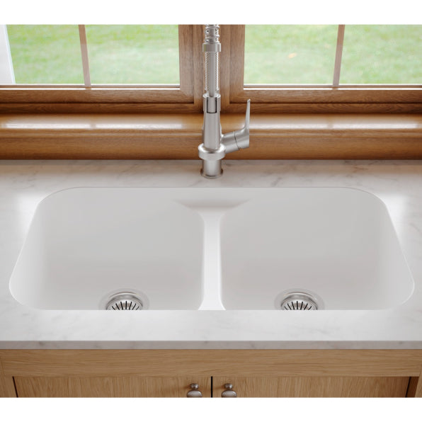 Quartz Composite White Kitchen Sink Matte 3