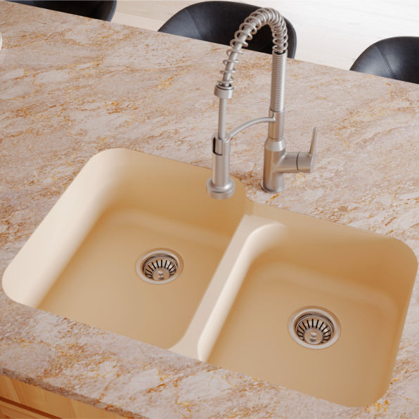 Quartz Composite Bisque Kitchen Sink Matte 3