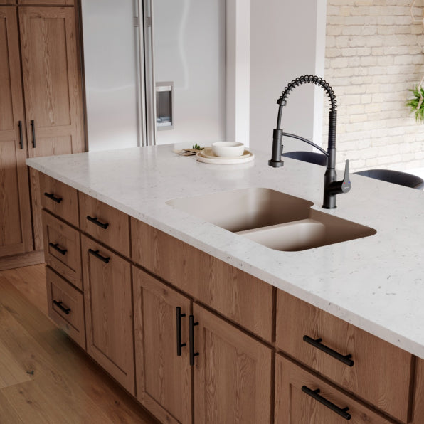Quartz Composite Concrete Kitchen Sink Matte 2