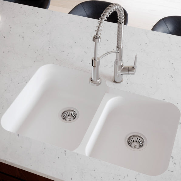 Quartz Composite White Kitchen Sink Matte 3