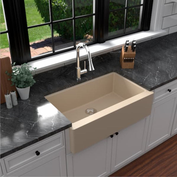 Quartz Composite Bisque Kitchen Sink Matte 3