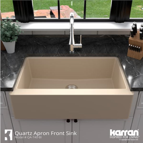 Quartz Composite Bisque Kitchen Sink Matte 5