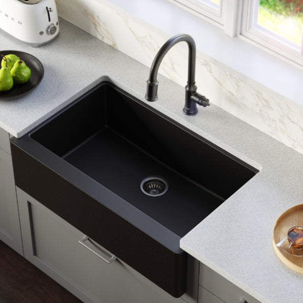 Quartz Composite Black Kitchen Sink Matte 5