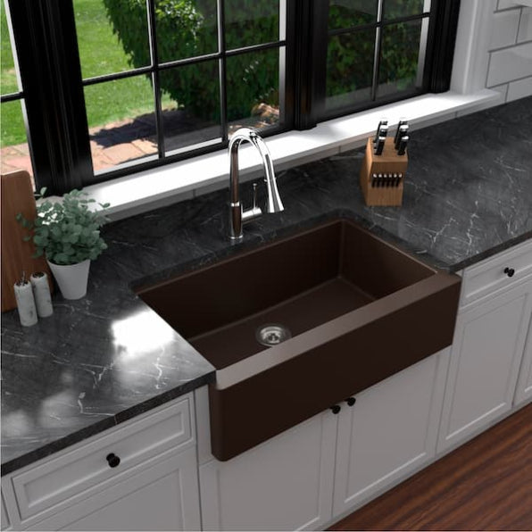 Quartz Composite Brown Kitchen Sink Matte 3