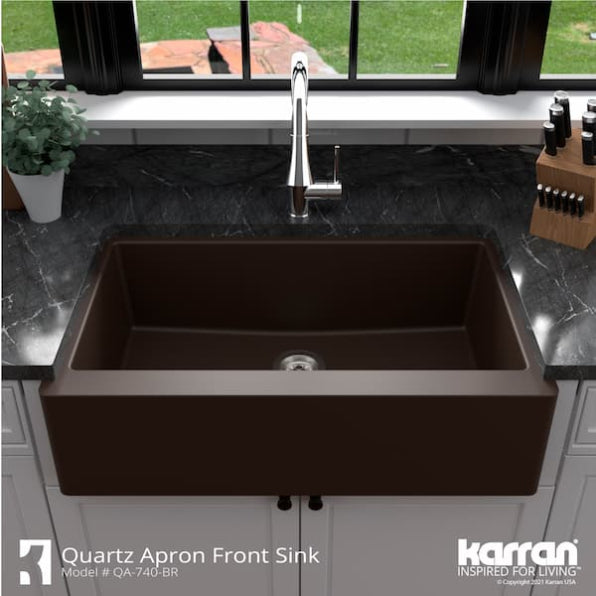 Quartz Composite Brown Kitchen Sink Matte 4
