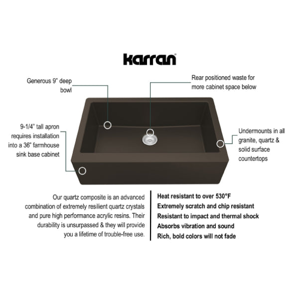 Quartz Composite Brown Kitchen Sink Matte 5