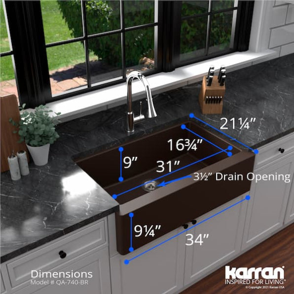 Quartz Composite Brown Kitchen Sink Matte 6