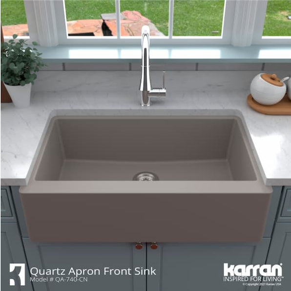 Quartz Composite Concrete Kitchen Sink Matte 5