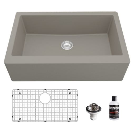 Quartz Composite Concrete Kitchen Sink Matte 1