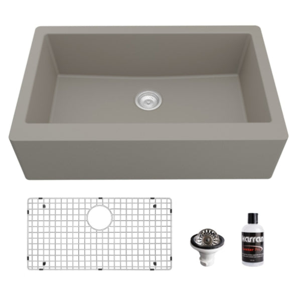Quartz Composite Concrete Kitchen Sink Matte 1