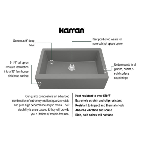 Quartz Composite Grey Kitchen Sink Matte 6