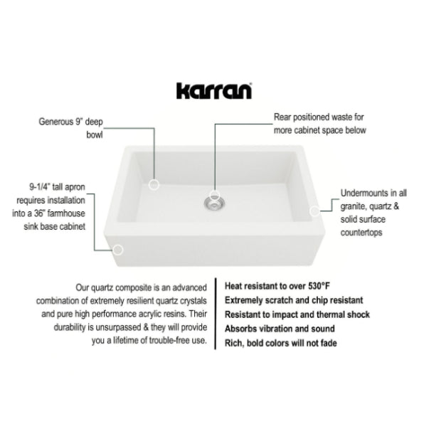 Quartz Composite White Kitchen Sink Matte 6