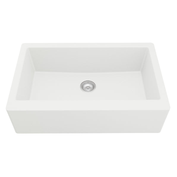 Quartz Composite White Kitchen Sink Matte 1