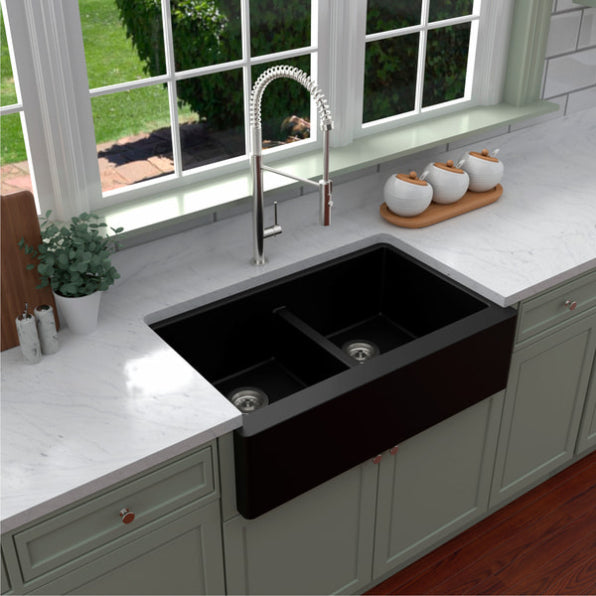 Quartz Composite Black Kitchen Sink Matte 5