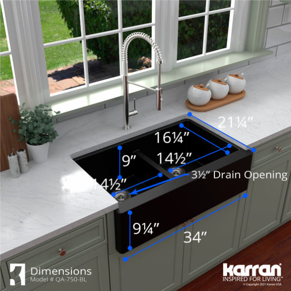 Quartz Composite Black Kitchen Sink Matte 8