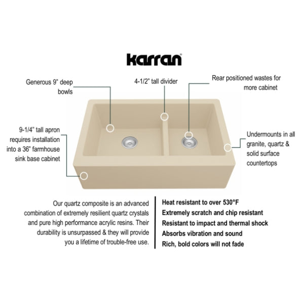 Quartz Composite Bisque Kitchen Sink Matte 4