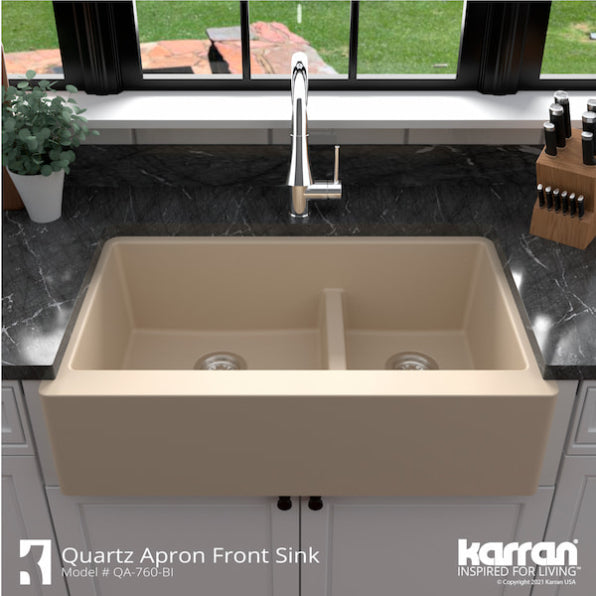 Quartz Composite Bisque Kitchen Sink Matte 6