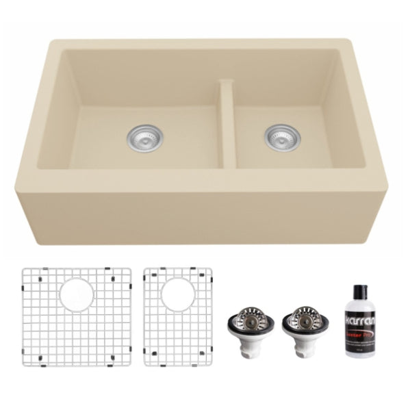 Quartz Composite Bisque Kitchen Sink Matte 1