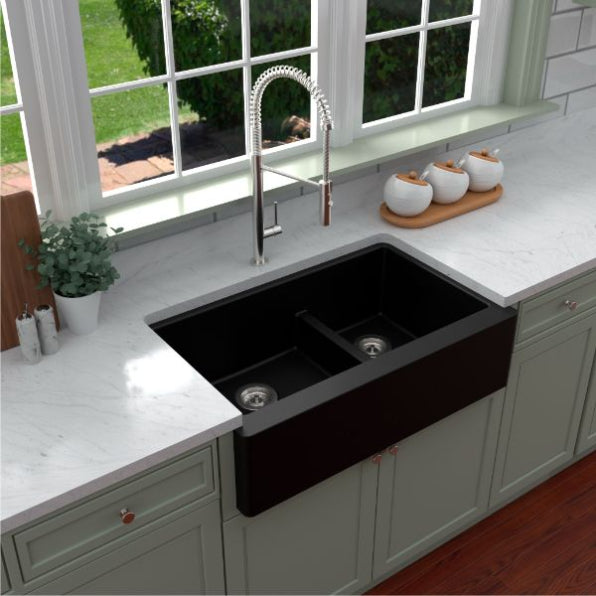 Quartz Composite Black Kitchen Sink Matte 6